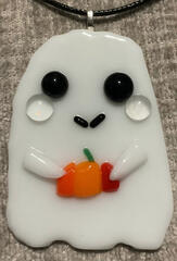 Ghost with Pumpkin ornament
